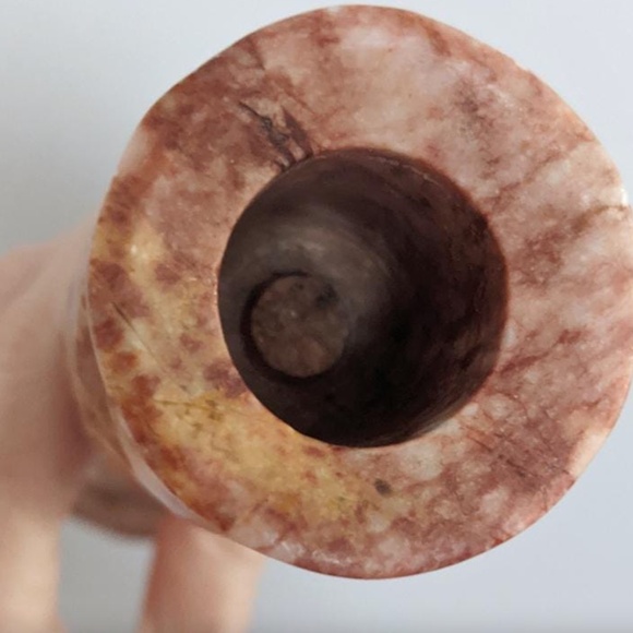 Set of 2 Vintage Pink Marble Candle Holders - Picture 6 of 8